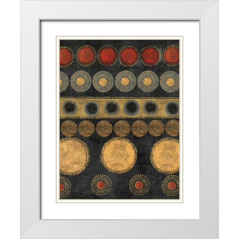 Gold Rings II White Modern Wood Framed Art Print with Double Matting by Reeves, Tom