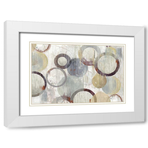 Distressed Rings III White Modern Wood Framed Art Print with Double Matting by Reeves, Tom