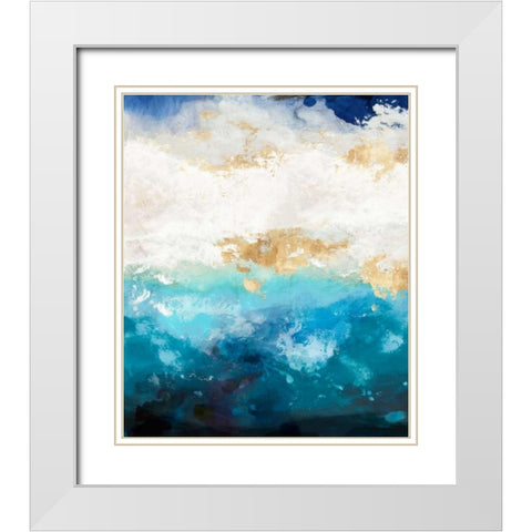Water I White Modern Wood Framed Art Print with Double Matting by Reeves, Tom