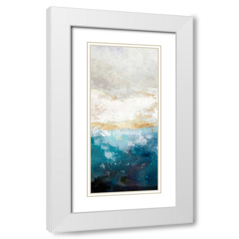 Water Gold I White Modern Wood Framed Art Print with Double Matting by Reeves, Tom