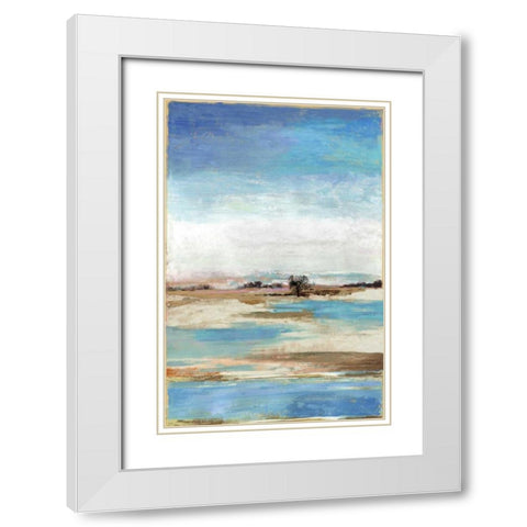 Waterfront II White Modern Wood Framed Art Print with Double Matting by Reeves, Tom