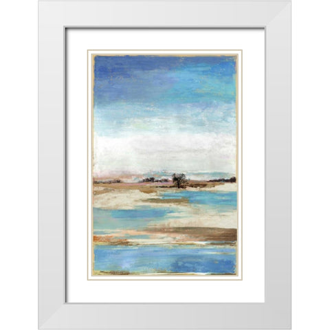 Waterfront II White Modern Wood Framed Art Print with Double Matting by Reeves, Tom