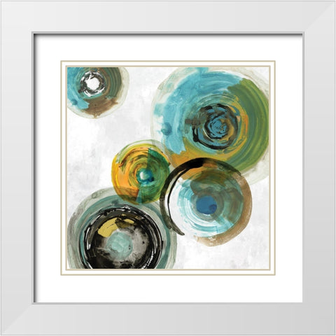 Spirals III White Modern Wood Framed Art Print with Double Matting by Reeves, Tom