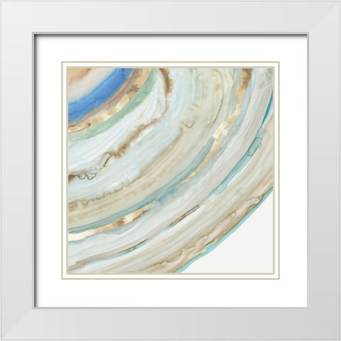 Marbled Ring I White Modern Wood Framed Art Print with Double Matting by Reeves, Tom
