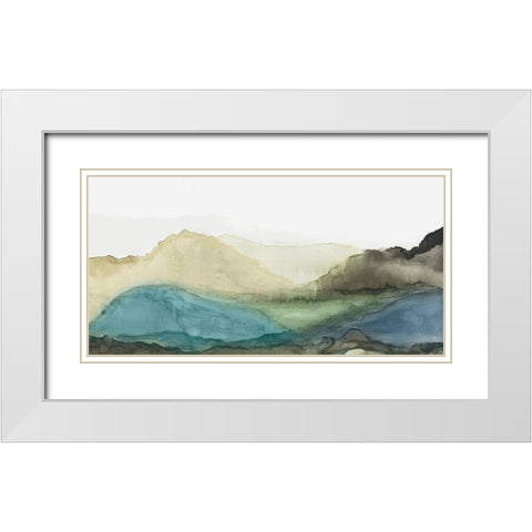 Valley I White Modern Wood Framed Art Print with Double Matting by Reeves, Tom