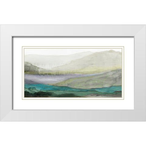 Valley II White Modern Wood Framed Art Print with Double Matting by Reeves, Tom