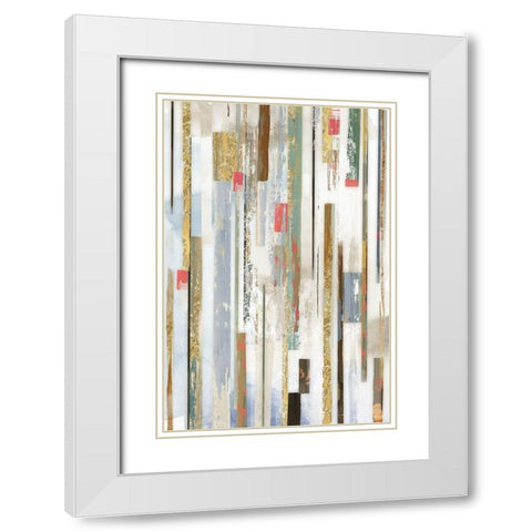 Linear Lines White Modern Wood Framed Art Print with Double Matting by Reeves, Tom