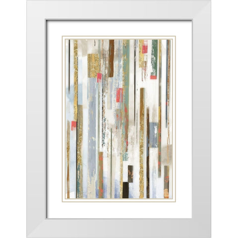 Linear Lines White Modern Wood Framed Art Print with Double Matting by Reeves, Tom