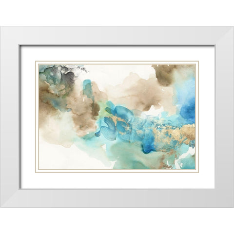 Space Abstract White Modern Wood Framed Art Print with Double Matting by Reeves, Tom
