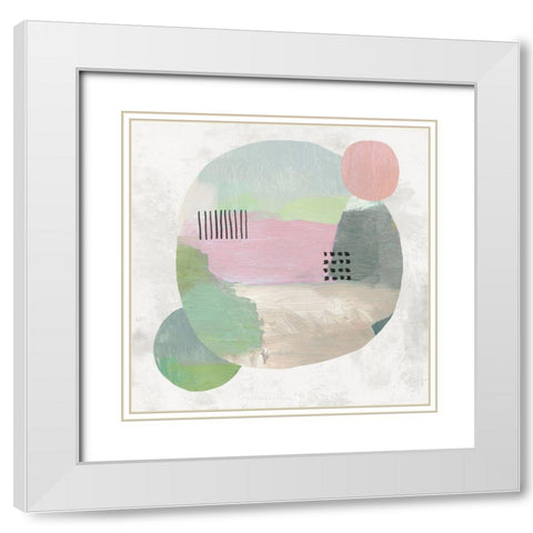 Wool Circles I White Modern Wood Framed Art Print with Double Matting by Reeves, Tom