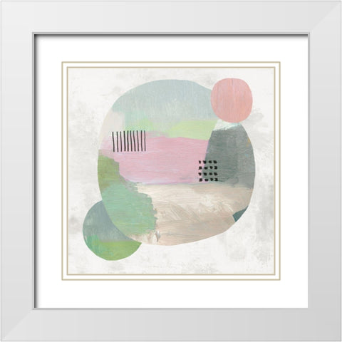 Wool Circles I White Modern Wood Framed Art Print with Double Matting by Reeves, Tom