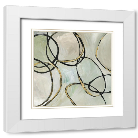 Infinity Rings I White Modern Wood Framed Art Print with Double Matting by Reeves, Tom