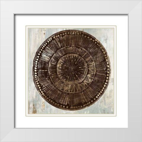 Zulu Gold I White Modern Wood Framed Art Print with Double Matting by Reeves, Tom