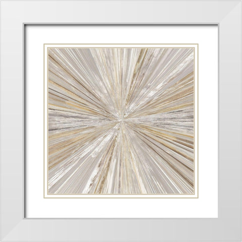 Shimmering Light II White Modern Wood Framed Art Print with Double Matting by Reeves, Tom