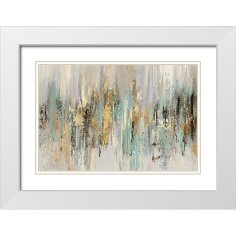 Dripping Gold I White Modern Wood Framed Art Print with Double Matting by Reeves, Tom