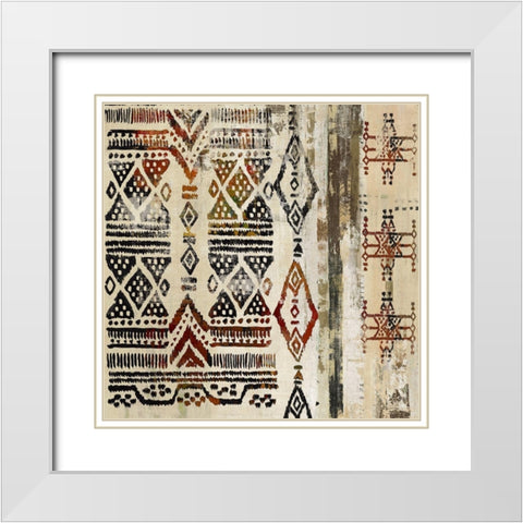 African Patterning III  White Modern Wood Framed Art Print with Double Matting by Reeves, Tom