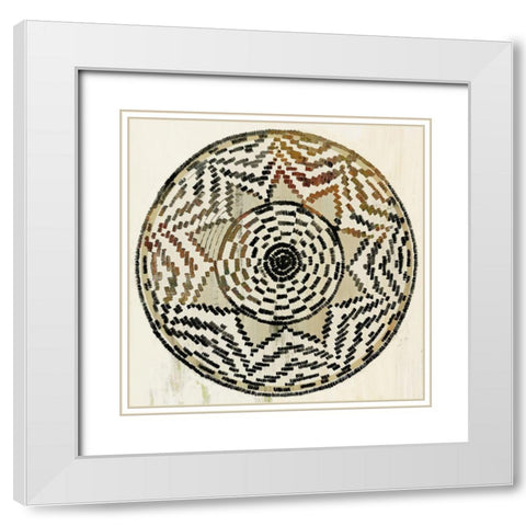 African Medallion  White Modern Wood Framed Art Print with Double Matting by Reeves, Tom