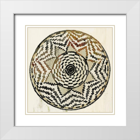 African Medallion  White Modern Wood Framed Art Print with Double Matting by Reeves, Tom