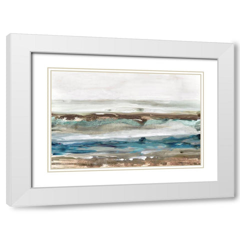 Waves Crashes  White Modern Wood Framed Art Print with Double Matting by Reeves, Tom