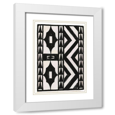 Zig Zag Print White Modern Wood Framed Art Print with Double Matting by Reeves, Tom
