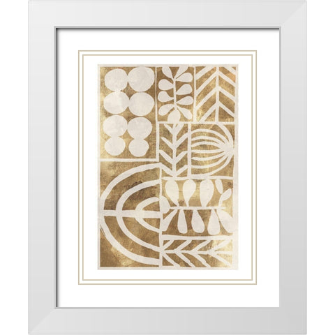 Botanic Print Beige White Modern Wood Framed Art Print with Double Matting by Reeves, Tom