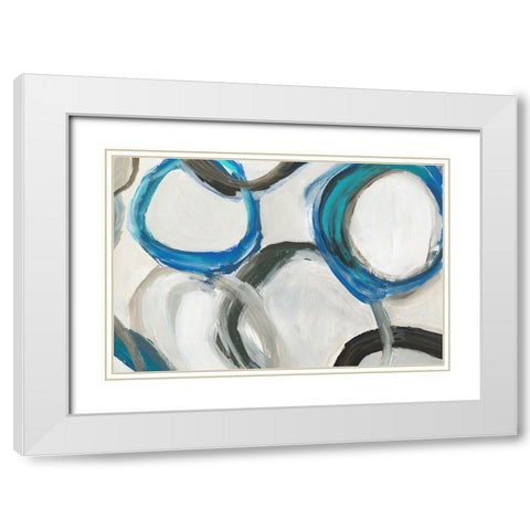 Sapphire II White Modern Wood Framed Art Print with Double Matting by Reeves, Tom