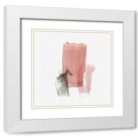 Rosy Tint I White Modern Wood Framed Art Print with Double Matting by Reeves, Tom