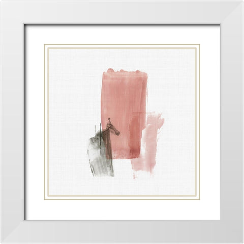 Rosy Tint I White Modern Wood Framed Art Print with Double Matting by Reeves, Tom