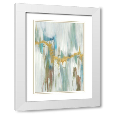 Misty Drip I White Modern Wood Framed Art Print with Double Matting by Reeves, Tom