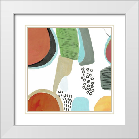 Joyous I  White Modern Wood Framed Art Print with Double Matting by Reeves, Tom