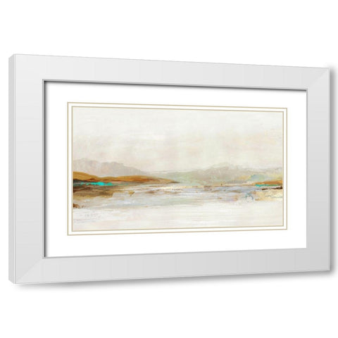 Lake in the Fog  White Modern Wood Framed Art Print with Double Matting by Reeves, Tom