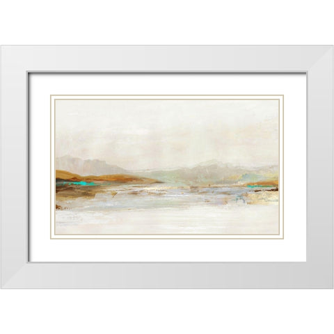 Lake in the Fog  White Modern Wood Framed Art Print with Double Matting by Reeves, Tom