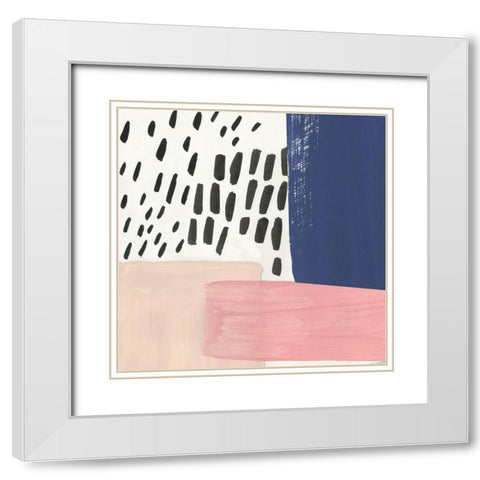 Agitation White Modern Wood Framed Art Print with Double Matting by Reeves, Tom