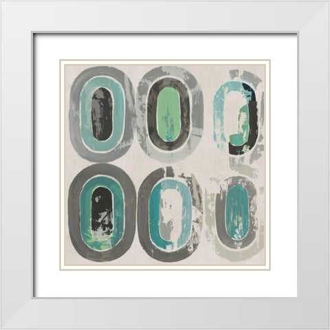 Concentric Emotion I White Modern Wood Framed Art Print with Double Matting by Reeves, Tom