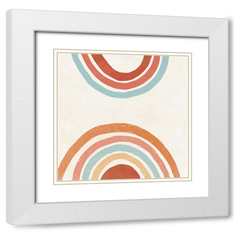 Rainbow Hills II White Modern Wood Framed Art Print with Double Matting by Reeves, Tom