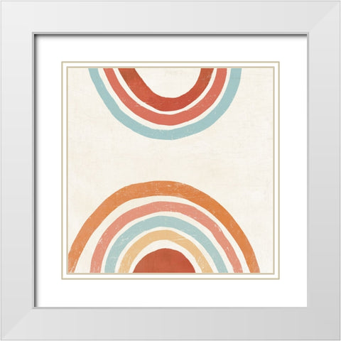 Rainbow Hills II White Modern Wood Framed Art Print with Double Matting by Reeves, Tom