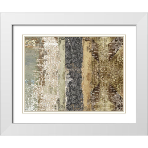 Squama White Modern Wood Framed Art Print with Double Matting by Reeves, Tom