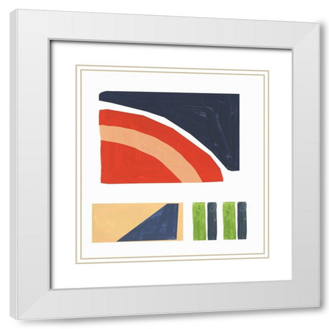 Geometric Games I White Modern Wood Framed Art Print with Double Matting by Reeves, Tom