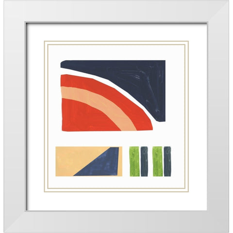 Geometric Games I White Modern Wood Framed Art Print with Double Matting by Reeves, Tom