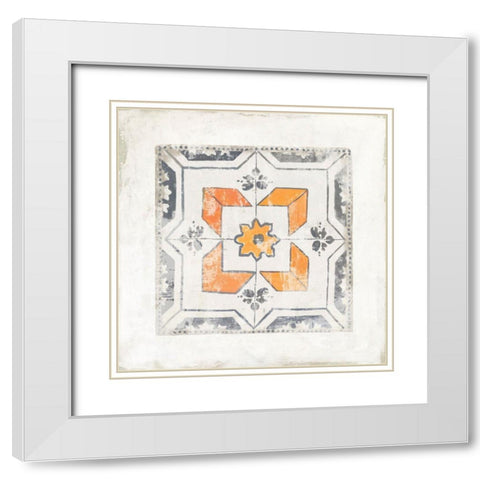 Morrocan Coral IV White Modern Wood Framed Art Print with Double Matting by Reeves, Tom