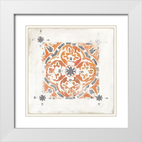 Morrocan Coral V White Modern Wood Framed Art Print with Double Matting by Reeves, Tom