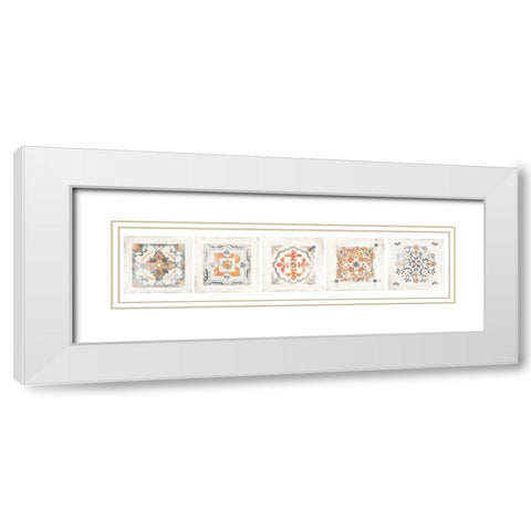 Morrocan Coral VI White Modern Wood Framed Art Print with Double Matting by Reeves, Tom
