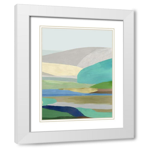 Free Land I White Modern Wood Framed Art Print with Double Matting by Reeves, Tom