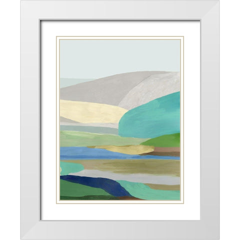 Free Land I White Modern Wood Framed Art Print with Double Matting by Reeves, Tom