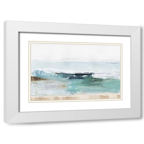 Emerald Waters White Modern Wood Framed Art Print with Double Matting by Reeves, Tom