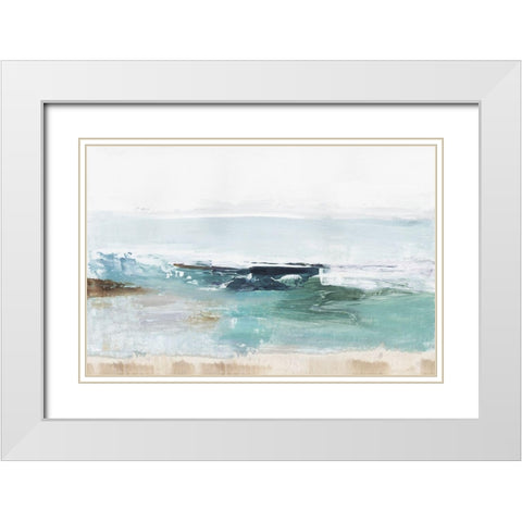 Emerald Waters White Modern Wood Framed Art Print with Double Matting by Reeves, Tom