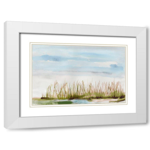 Watercolor Landscape White Modern Wood Framed Art Print with Double Matting by Reeves, Tom
