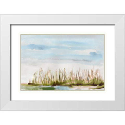 Watercolor Landscape White Modern Wood Framed Art Print with Double Matting by Reeves, Tom