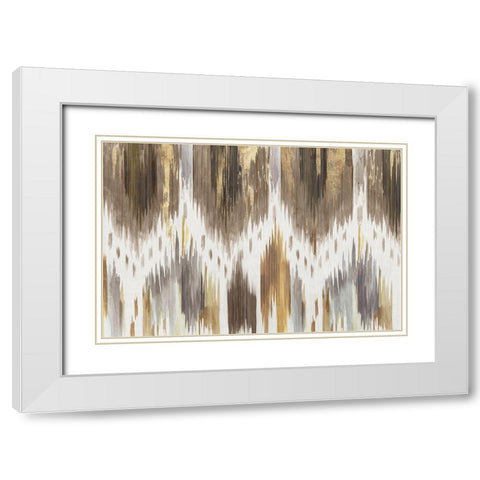 Ancient Quilting White Modern Wood Framed Art Print with Double Matting by Reeves, Tom