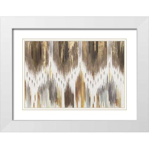 Ancient Quilting White Modern Wood Framed Art Print with Double Matting by Reeves, Tom